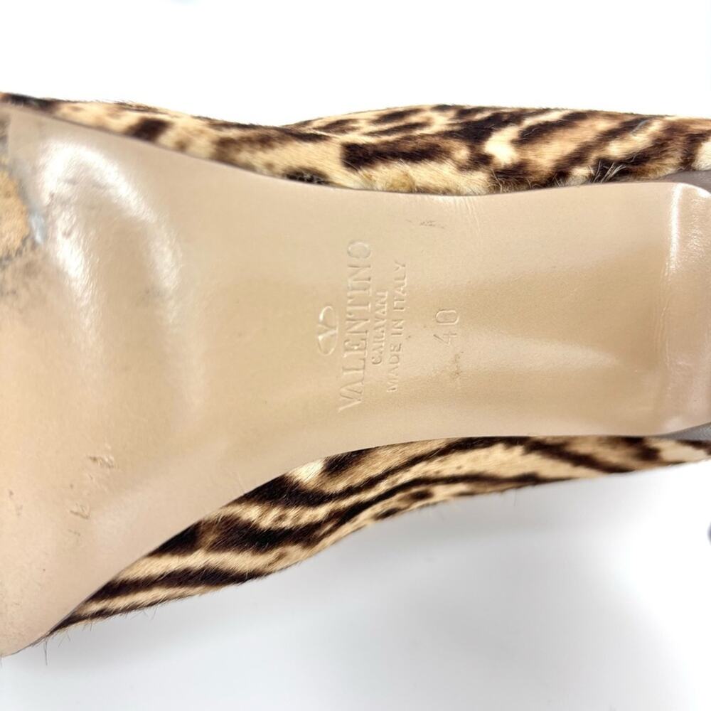 Valentino Rockstud Over the Knee Leopard Print Cowhair Stiletto Boots 40 - Picture 8 of 8
